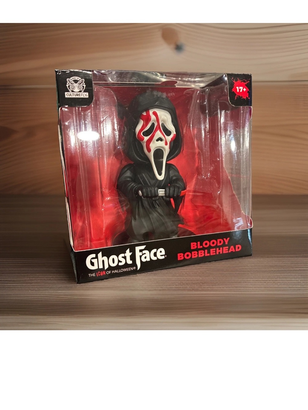 Ghost Face Bloody Bobblehead - Black & Red